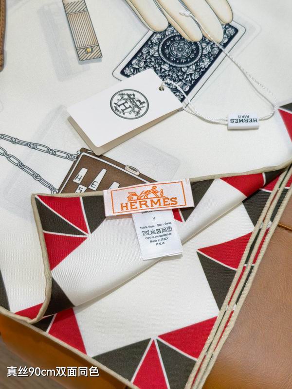 Hermes silk scarf 90X90cm E38 (4)