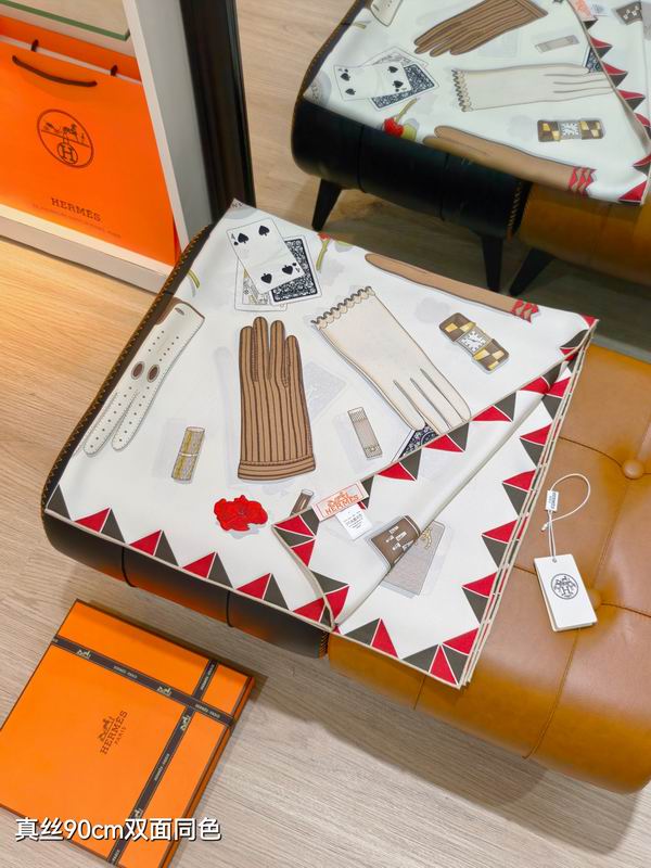 Hermes silk scarf 90X90cm E38 (7)