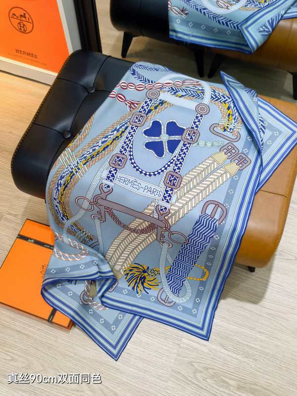 Hermes silk scarf 90X90cm E39 (26)