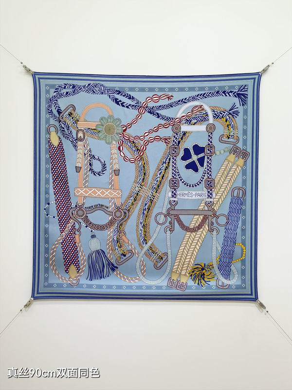 Hermes silk scarf 90X90cm E39 (28)