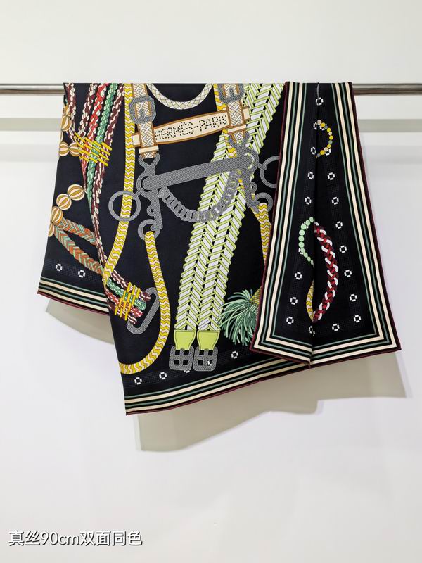 Hermes silk scarf 90X90cm E39 (3)