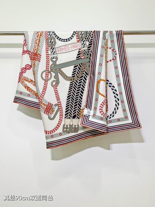 Hermes silk scarf 90X90cm E39 (31)