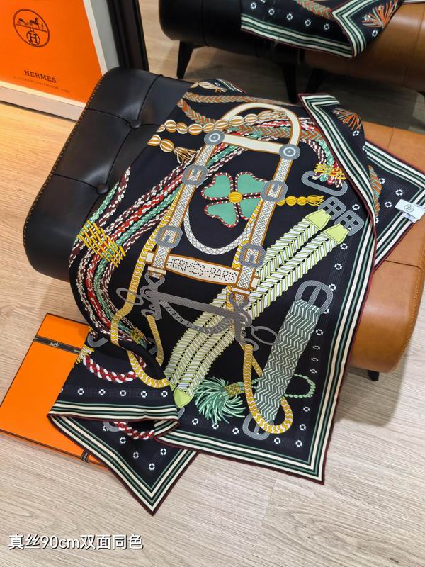 Hermes silk scarf 90X90cm E39 (6)