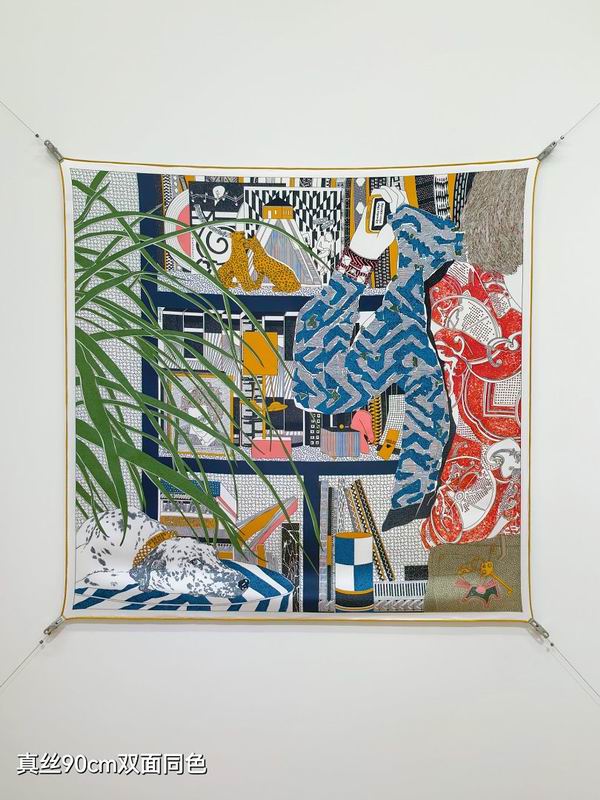 Hermes silk scarf hm (121)
