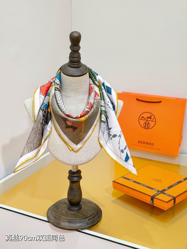 Hermes silk scarf hm (123)