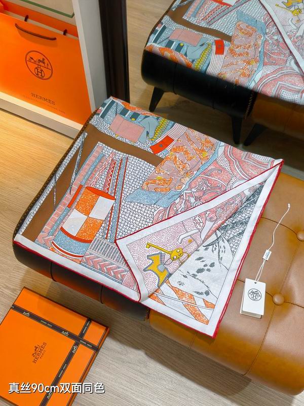 Hermes silk scarf hm (125)