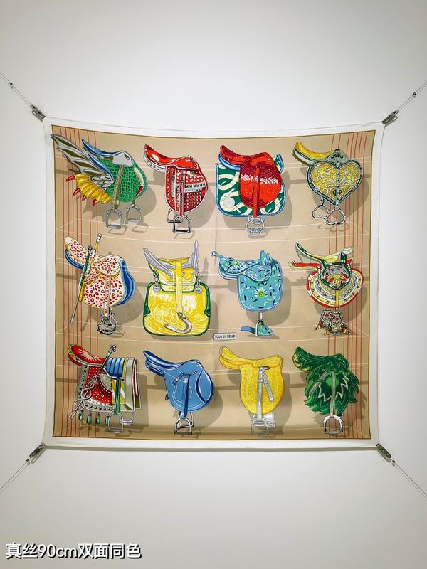 Hermes silk scarf hm (144)