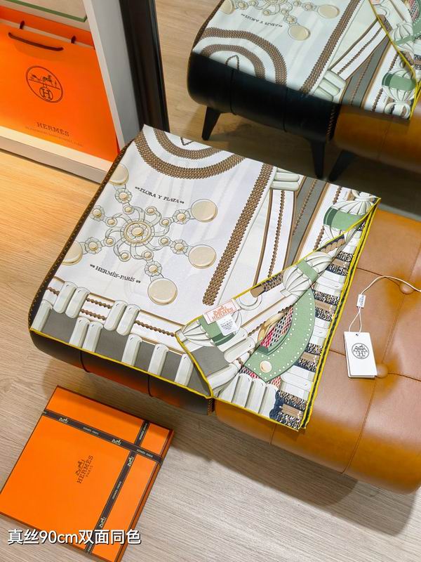 Hermes silk scarf hm (154)