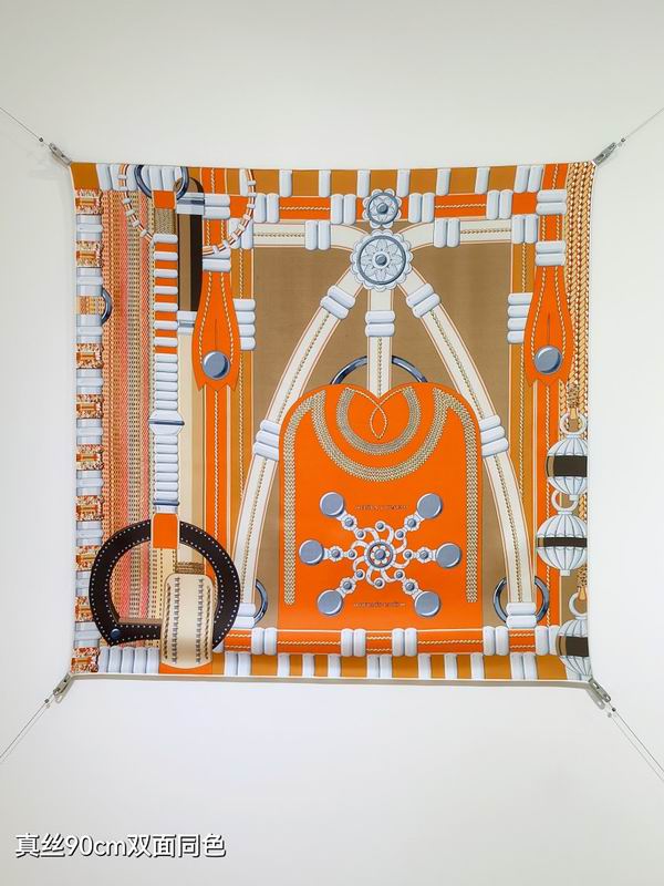 Hermes silk scarf hm (156)