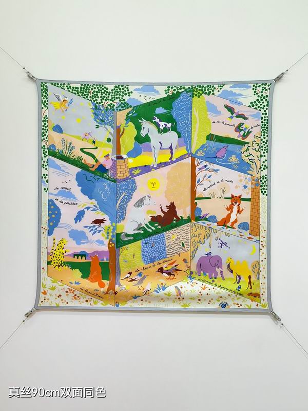 Hermes silk scarf hm (163)