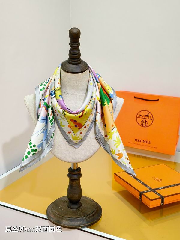 Hermes silk scarf hm (165)