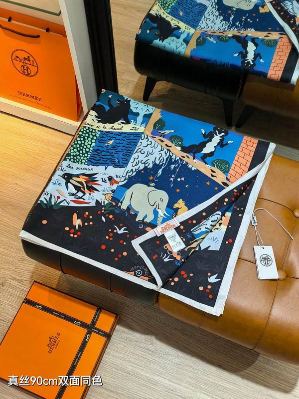 Hermes silk scarf hm (167)