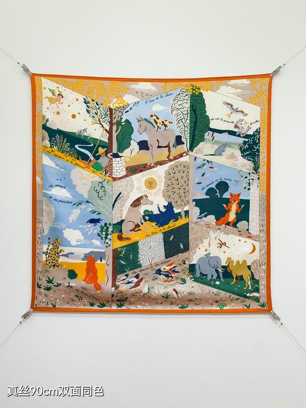 Hermes silk scarf hm (169)