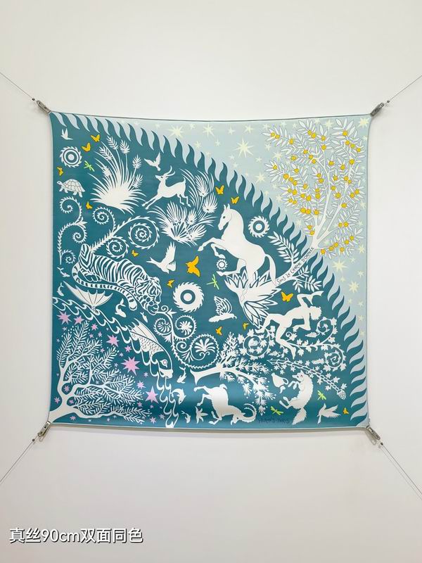 Hermes silk scarf hm (186)