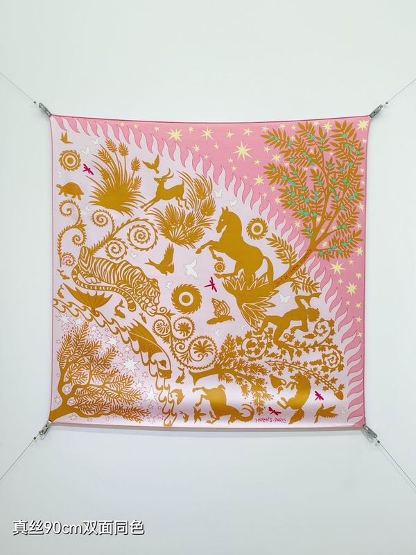 Hermes silk scarf hm (188)