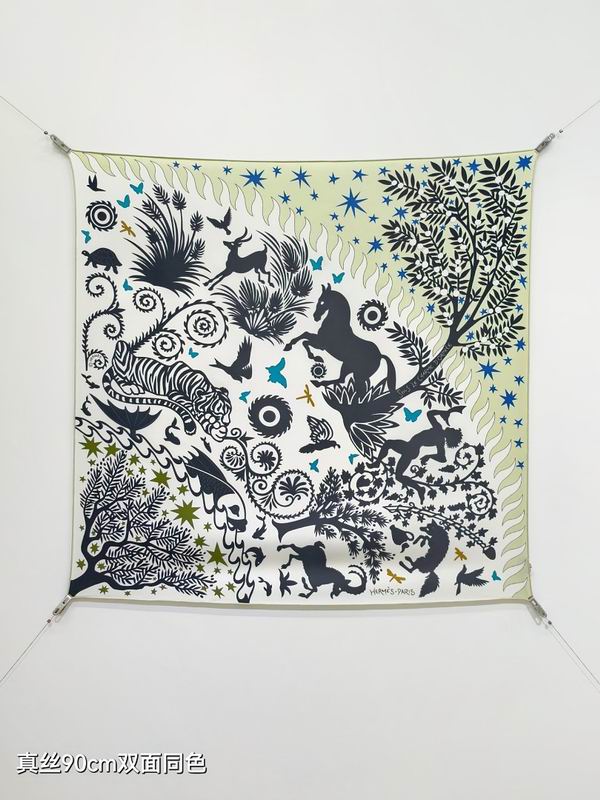 Hermes silk scarf hm (190)