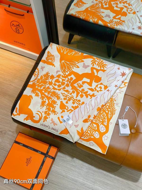Hermes silk scarf hm (193)