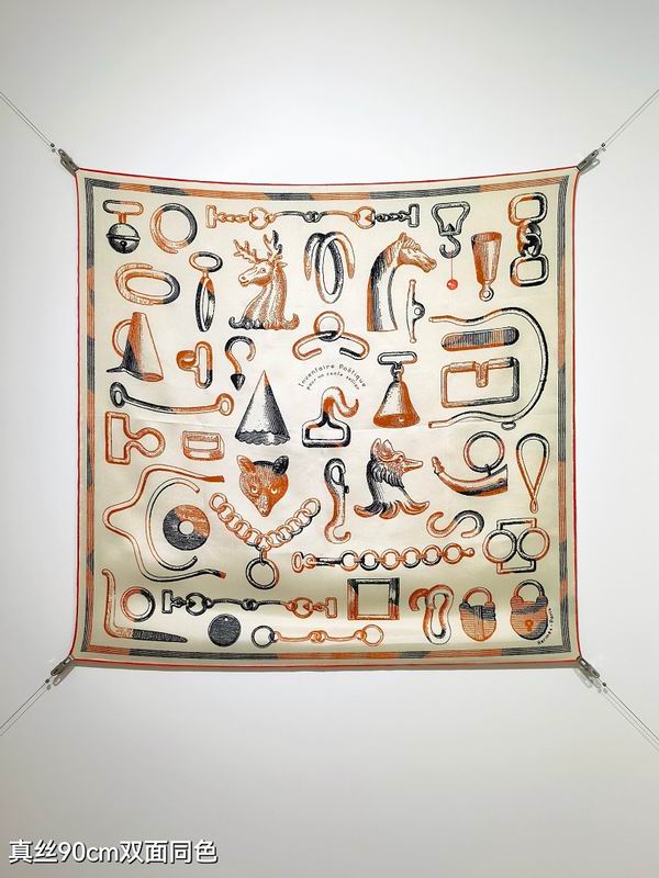 Hermes silk scarf hm (195)