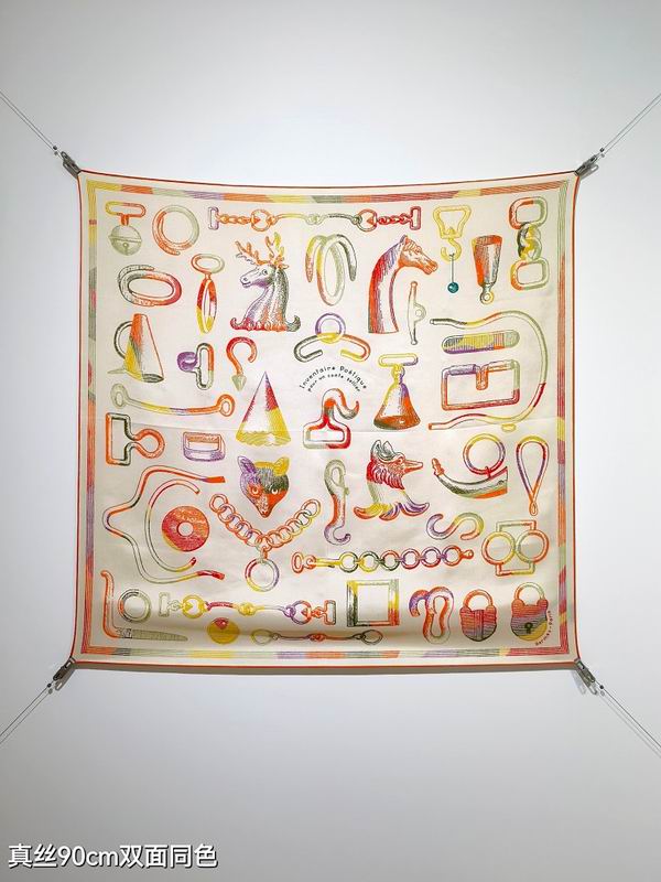 Hermes silk scarf hm (201)