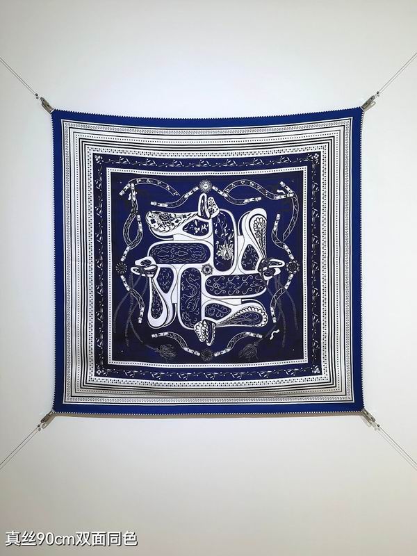 Hermes silk scarf hm (205)