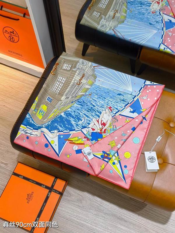 Hermes silk scarf hm (209)