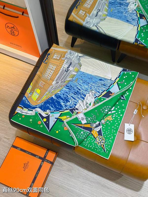 Hermes silk scarf hm (212)