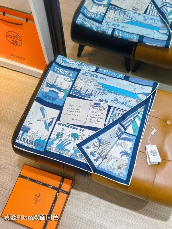 Hermes silk scarf hm (215)