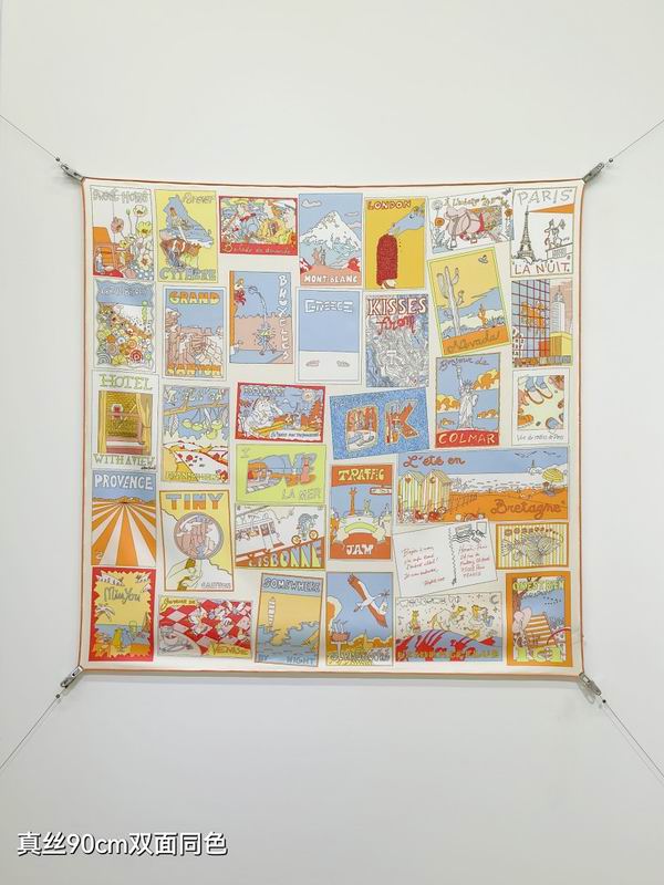 Hermes silk scarf hm (218)