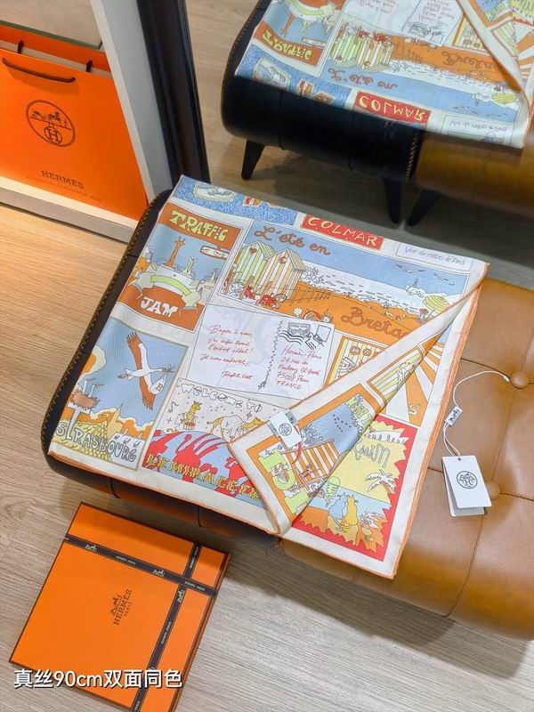 Hermes silk scarf hm (219)