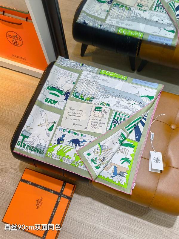 Hermes silk scarf hm (221)
