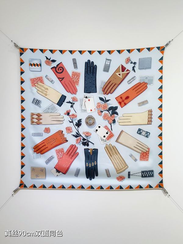 Hermes silk scarf hm (240)