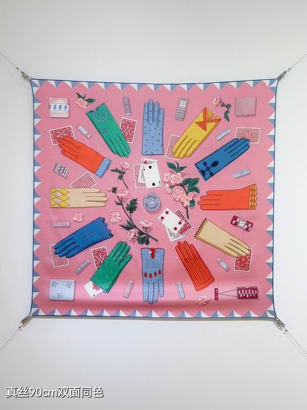 Hermes silk scarf hm (243)