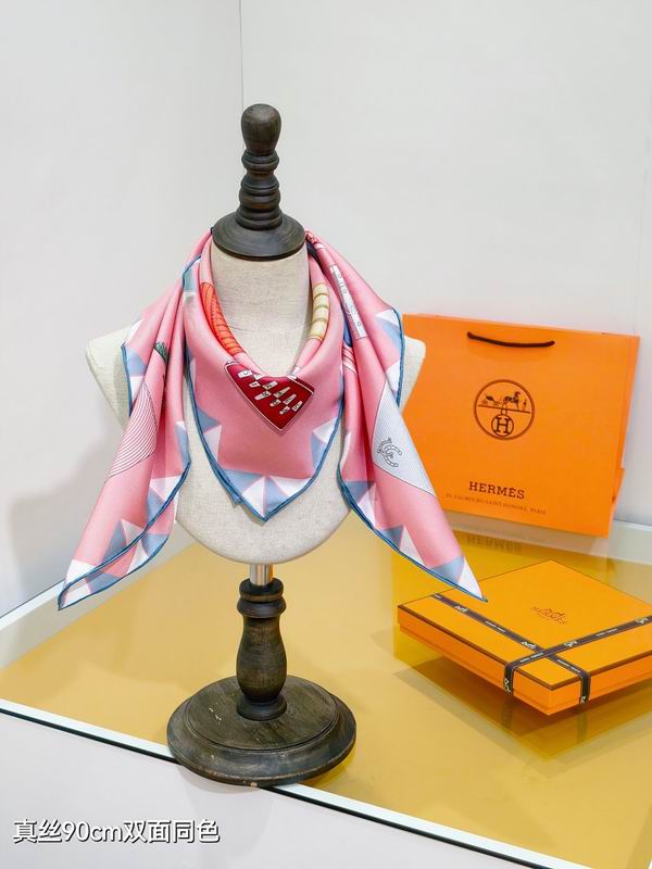 Hermes silk scarf hm (245)