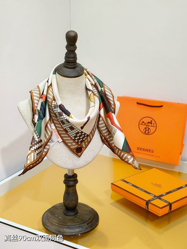 Hermes silk scarf hm (254)