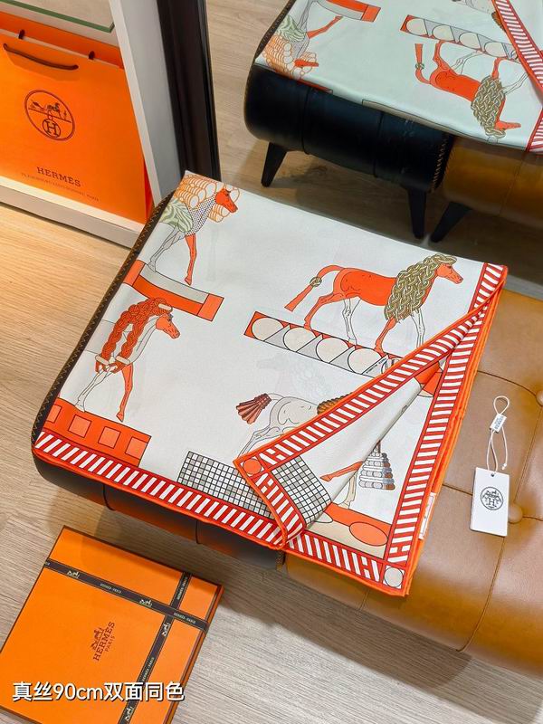 Hermes silk scarf hm (256)