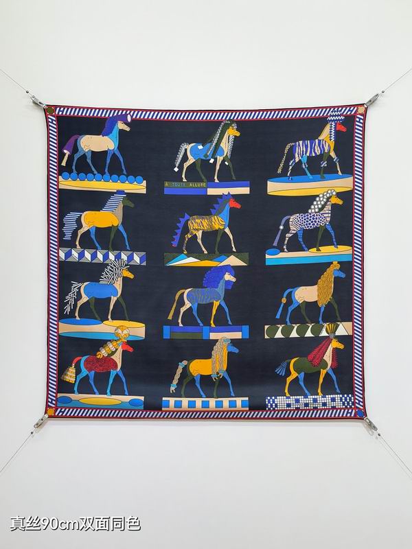 Hermes silk scarf hm (258)