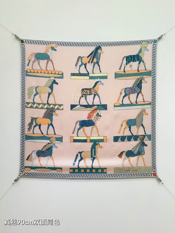 Hermes silk scarf hm (261)