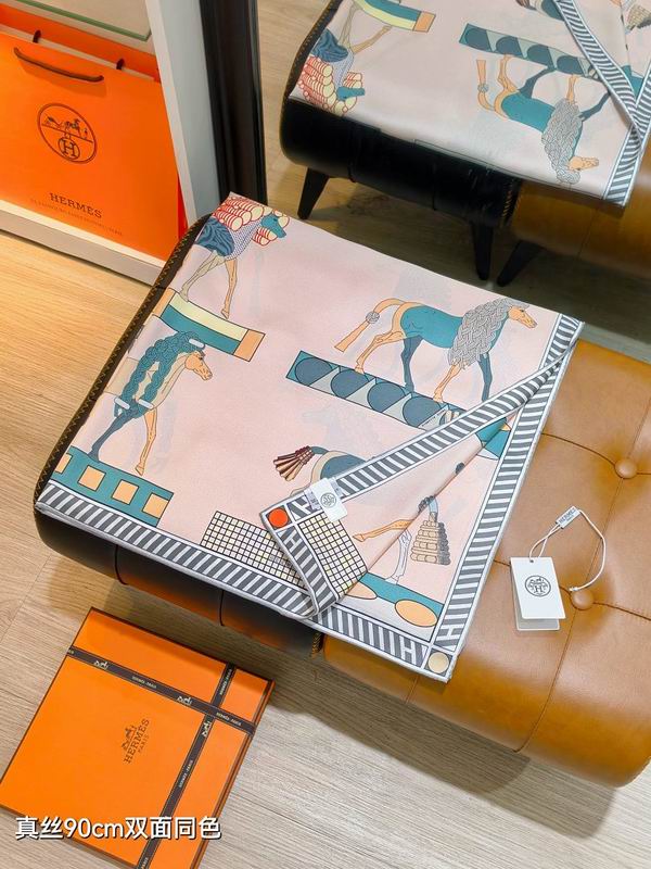 Hermes silk scarf hm (262)