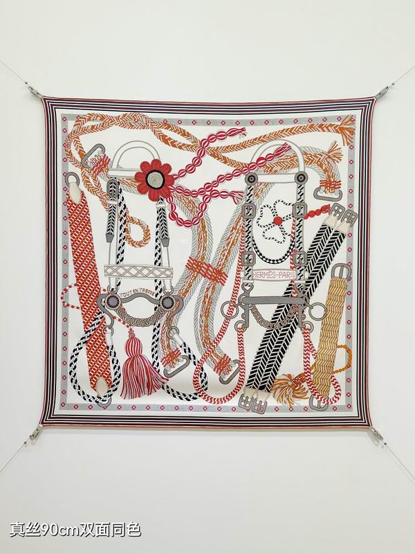 Hermes silk scarf hm (272)