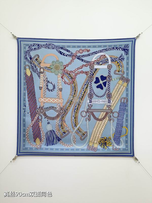 Hermes silk scarf hm (275)