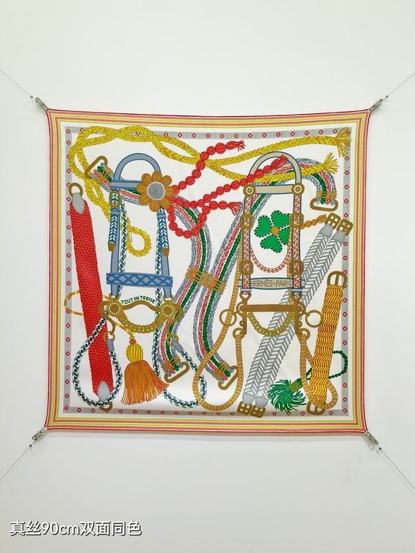 Hermes silk scarf hm (281)