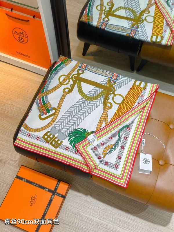 Hermes silk scarf hm (282)