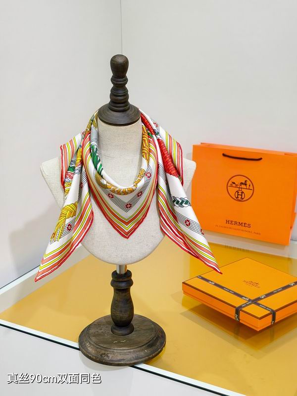 Hermes silk scarf hm (283)