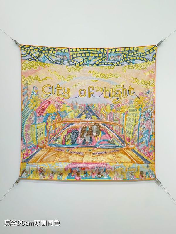 Hermes silk scarf hm (287)