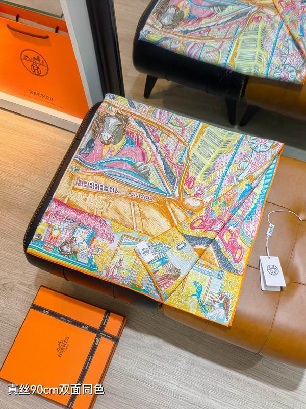 Hermes silk scarf hm (288)