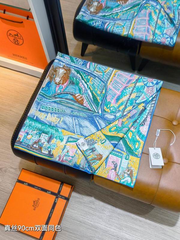 Hermes silk scarf hm (290)