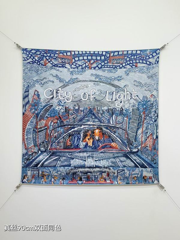 Hermes silk scarf hm (291)