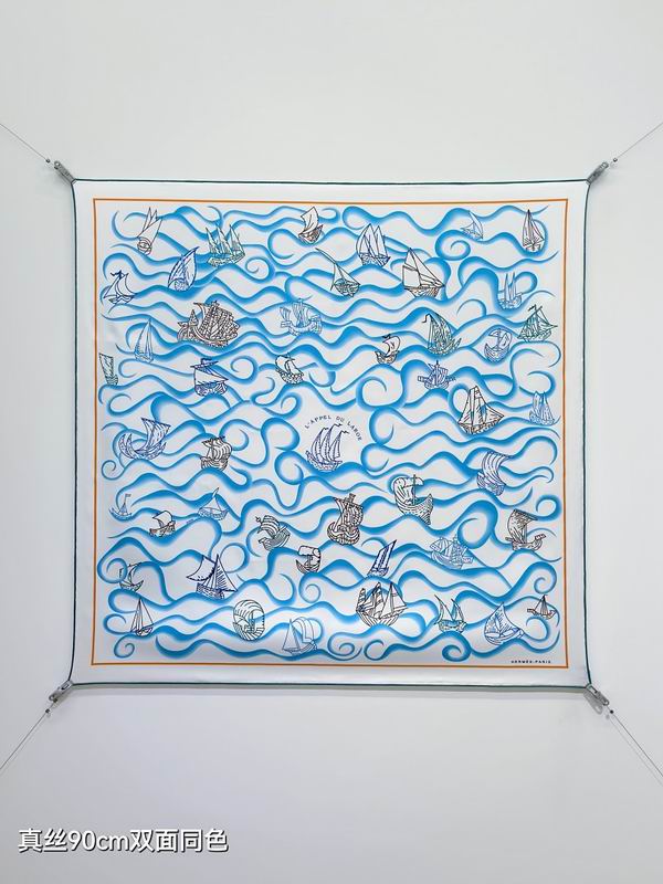 Hermes silk scarf hm (297)
