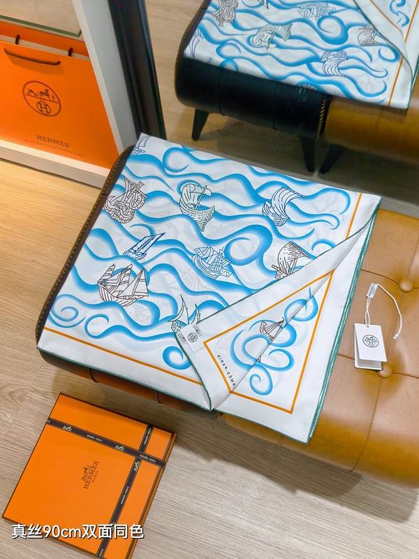 Hermes silk scarf hm (298)