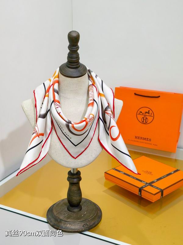 Hermes silk scarf hm (305)